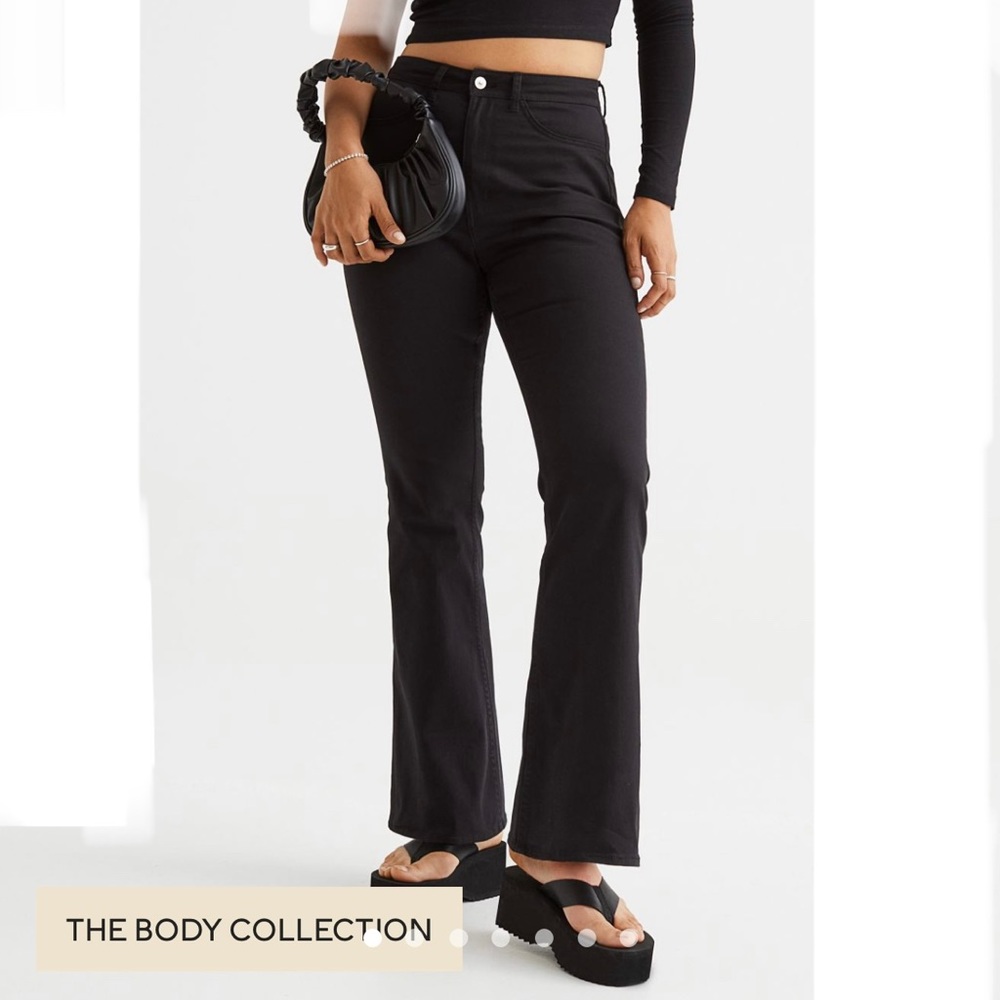 High Waist Flared twill trousers Size 8